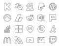 20 Social Media Icon Pack Including microsoft. stock. adsense. question. plurk