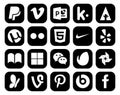 20 Social Media Icon Pack Including msn. envato. html. messenger. delicious