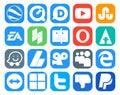 20 Social Media Icon Pack Including myspace. ads. sports. adsense. forrst