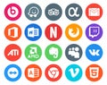 20 Social Media Icon Pack Including myspace. amd. office. ati. browser