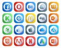 20 Social Media Icon Pack Including netflix. html. digg. drupal. apple