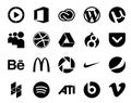20 Social Media Icon Pack Including nike. mcdonalds. utorrent. behance. drupal