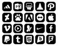 20 Social Media Icon Pack Including nike. video. baidu. windows media player. vimeo