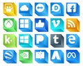 20 Social Media Icon Pack Including nvidia. edge. vimeo. tumblr. windows