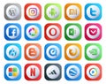 20 Social Media Icon Pack Including nvidia. firefox. picasa. quicktime. drupal