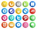 20 Social Media Icon Pack Including nvidia. tweet. pepsi. twitter. beats pill Royalty Free Stock Photo