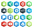 20 Social Media Icon Pack Including nvidia. twitter. smugmug. envato. pandora