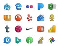 20 Social Media Icon Pack Including open source. disqus. inbox. google analytics. nike