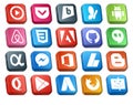 20 Social Media Icon Pack Including opera. ads. adobe. adsense. messenger