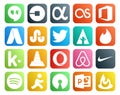 20 Social Media Icon Pack Including opera. media. stumbleupon. vlc. tinder