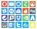 20 Social Media Icon Pack Including outlook. adwords. inbox. nvidia. brightkite