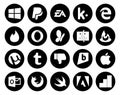 20 Social Media Icon Pack Including outlook. brightkite. opera. dislike. utorrent
