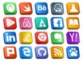 20 Social Media Icon Pack Including overflow. question. apps. stockoverflow. ibooks