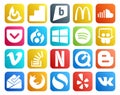 20 Social Media Icon Pack Including overflow. question. drupal. stockoverflow. vimeo
