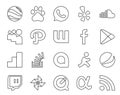 20 Social Media Icon Pack Including overflow. question. path. stockoverflow. apps