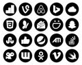20 Social Media Icon Pack Including overflow. question. smugmug. stockoverflow. pepsi