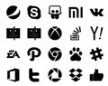 20 Social Media Icon Pack Including path. ea. stockoverflow. electronics arts. yahoo