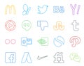 20 Social Media Icon Pack Including path. nvidia. video. outlook. tumblr