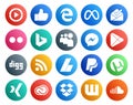 20 Social Media Icon Pack Including paypal. adsense. bing. rss. apps
