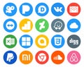 20 Social Media Icon Pack Including paypal. css. google analytics. google allo. excel