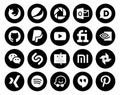 20 Social Media Icon Pack Including photo. finder. youtube. shazam. wechat