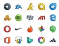 20 Social Media Icon Pack Including photo. nike. google duo. opera. ati