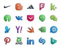 20 Social Media Icon Pack Including pinterest. nvidia. hangouts. swift. yahoo