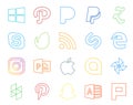 20 Social Media Icon Pack Including pinterest. photo. rss. google allo. powerpoint