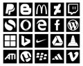 20 Social Media Icon Pack Including player. vlc. facebook. google drive. bing