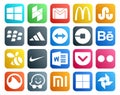 20 Social Media Icon Pack Including pocket. nike. adidas. swarm. driver