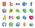 20 Social Media Icon Pack Including pocket. nvidia. wechat. mail. gmail