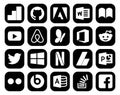 20 Social Media Icon Pack Including powerpoint. adsense. msn. netflix. tweet