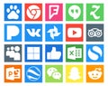 20 Social Media Icon Pack Including powerpoint. excel. youtube. like. myspace