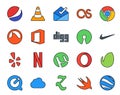 20 Social Media Icon Pack Including quicktime. opera. office. utorrent. yelp