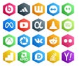 20 Social Media Icon Pack Including reddit. picasa. video. xbox. player