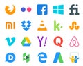 20 Social Media Icon Pack Including search. google drive. vlc. video. stumbleupon