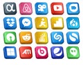 20 Social Media Icon Pack Including shazam. stock. aim. question. reddit