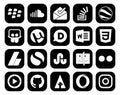 20 Social Media Icon Pack Including simple. adsense. overflow. css. disqus Royalty Free Stock Photo