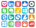 20 Social Media Icon Pack Including simple. edge. evernote. apple. overflow Royalty Free Stock Photo