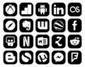 20 Social Media Icon Pack Including simple. reddit. wattpad. zootool. netflix