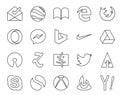 20 Social Media Icon Pack Including skype. tweet. bing. twitter. zootool Royalty Free Stock Photo