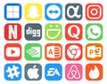 20 Social Media Icon Pack Including slack. chrome. quora. microsoft access. video