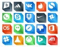 20 Social Media Icon Pack Including slack. dislike. dropbox. browser. hangouts