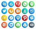 20 Social Media Icon Pack Including slack. dropbox. browser. browser. mcdonalds