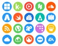 20 Social Media Icon Pack Including slideshare. viddler. adwords. utorrent. finder