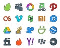 20 Social Media Icon Pack Including smugmug. overflow. houzz. stock. stockoverflow