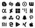 20 Social Media Icon Pack Including snapchat. quora. microsoft. stumbleupon. cc