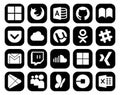 20 Social Media Icon Pack Including sound. twitch. utorrent. mail. gmail