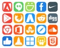 20 Social Media Icon Pack Including soundcloud. safari. browser. stumbleupon. chrome