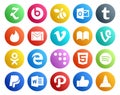20 Social Media Icon Pack Including spotify. coderwall. mail. edge. vine Royalty Free Stock Photo